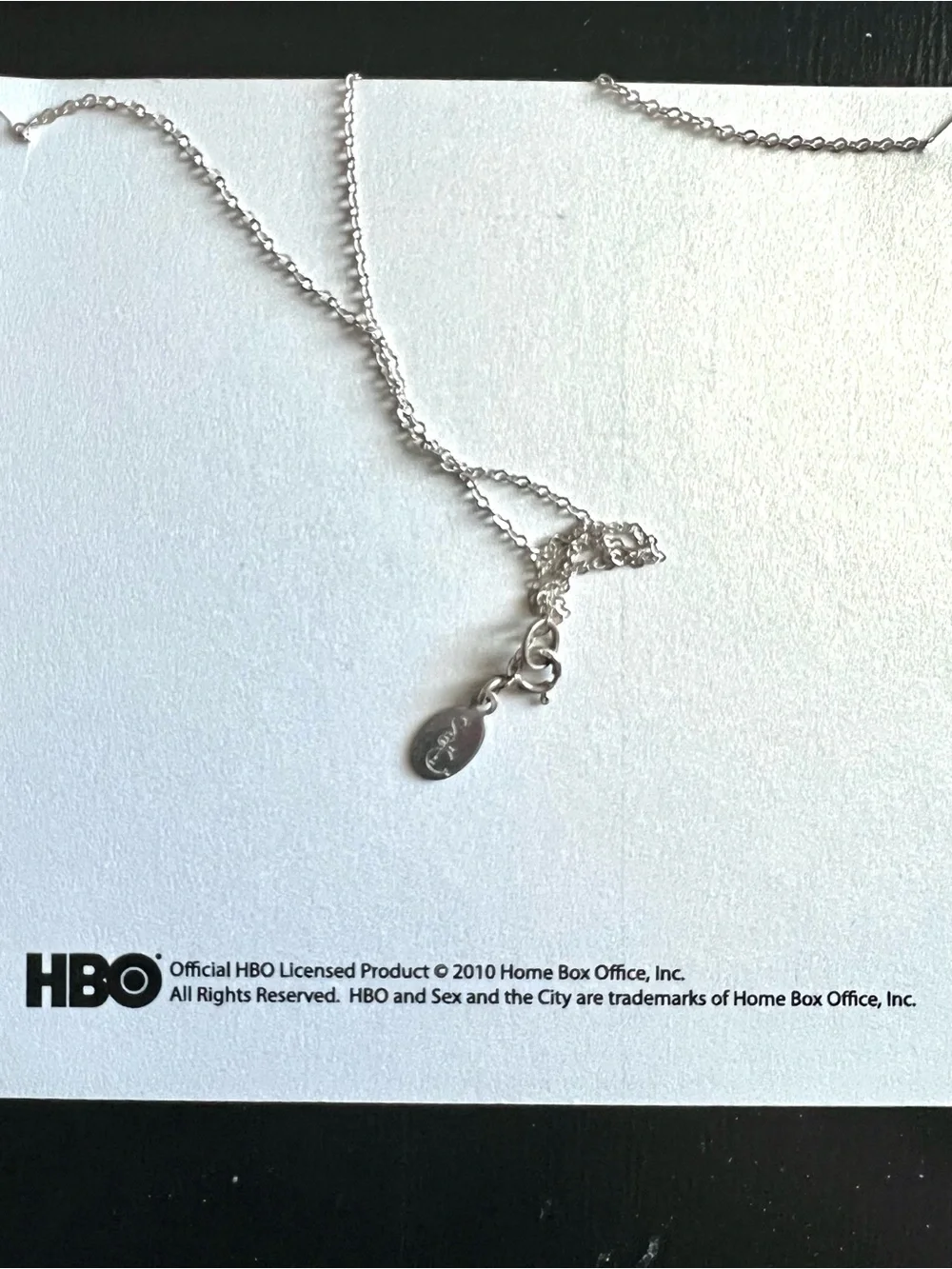 Sex and the City Sterling Silver Diamond Charm Necklace 2010 HBO